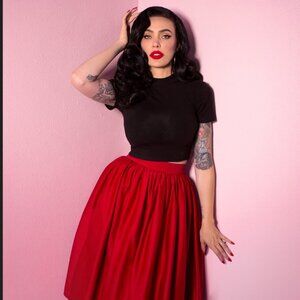 Vixen by Micheline Pitt Swing Skirt in Red - Size XL - Original Run - EUC